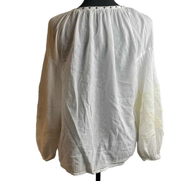 SCOTCH & SODA Embroidered Cotton Peasant Blouse size 1/2 comparable to a medium - Picture 5 of 11